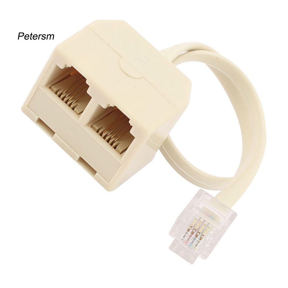 (Pt) Rj11 Adapter Splitter Jack Telepon 6p4c Male Ke Female 2 Arah