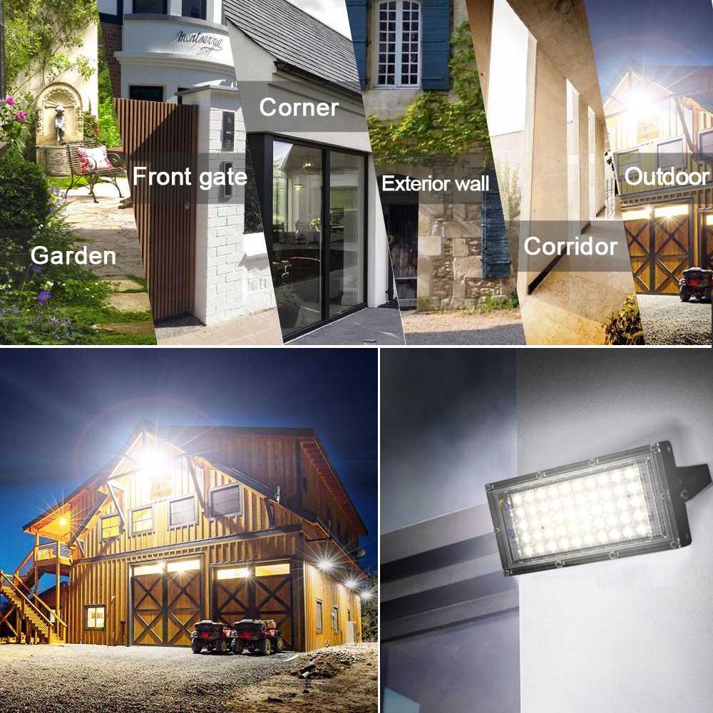 Lampu Sorot Flood Light 4500 Lumens 50W Cool White / Lampu LED Sorot Tembak Outdoor Lapangan Super Terang / Lampu Sorot 20Watt Tembak LED / Tembak LED Slim 50Watt / Lampu Sorot Putih Floodlight Rumah Taman Halaman Anti Air / Rgb Lampu Tembak LED Murah Ori