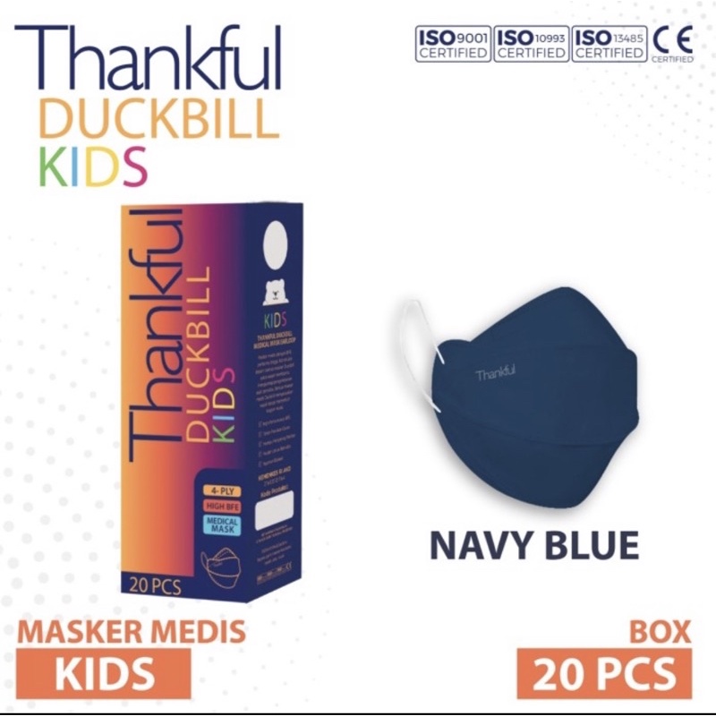 Masker Thankful Duckbill Kids Masker Medis 4ply isi 20 pcs