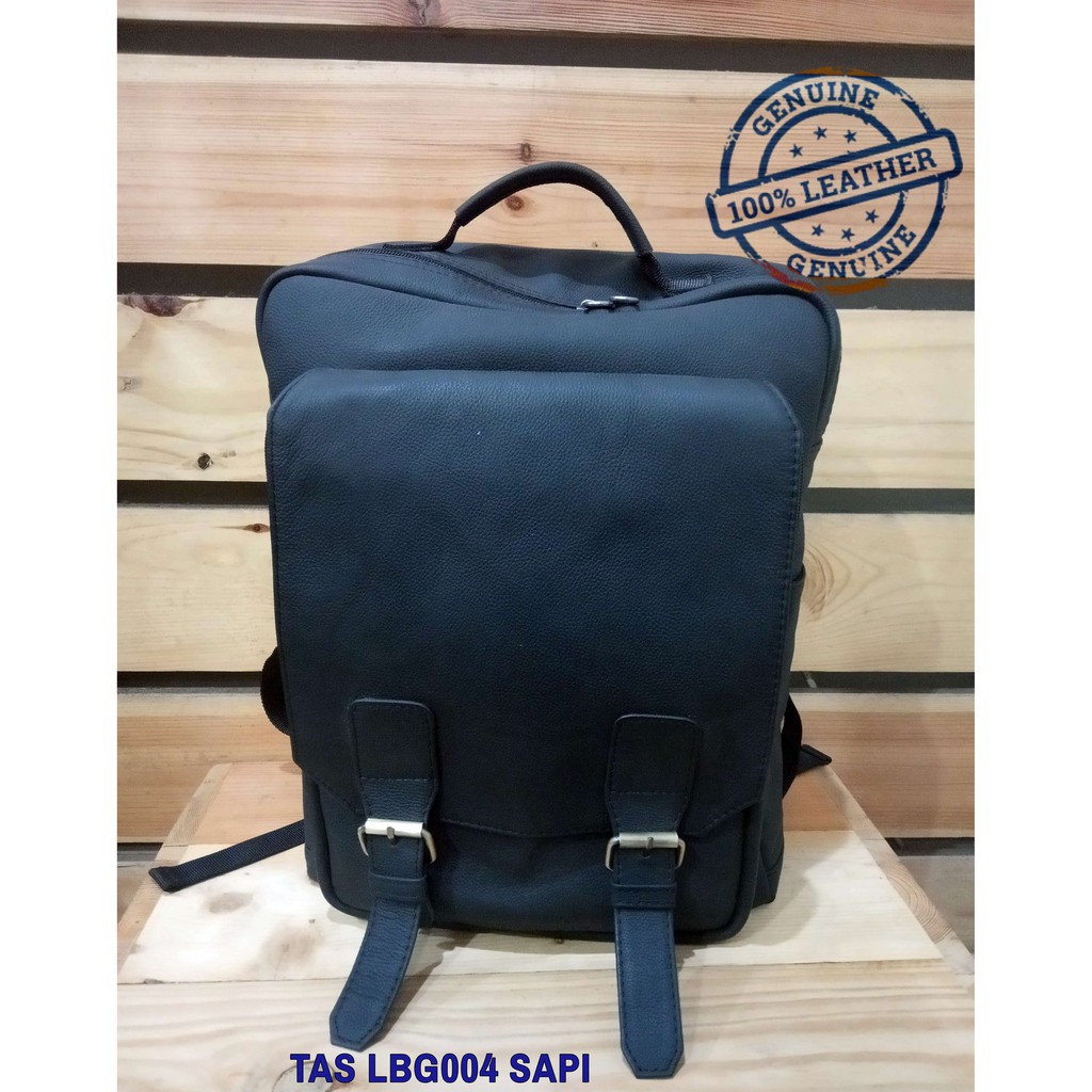 Bikers Leather Bagpack LBG004 Kulit Sapi [ 100% KULIT ASLI ] - Tas Ransel Kulit