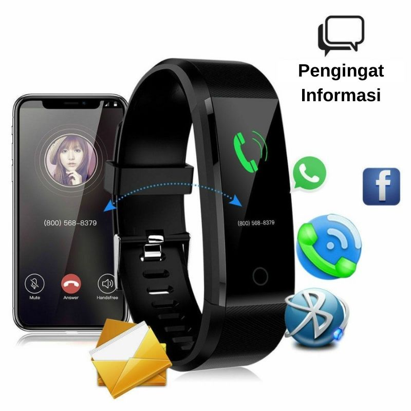 Jam Tangan Sporty 115 Plus Pro / Smartwatch Detak Jantung Fitnes