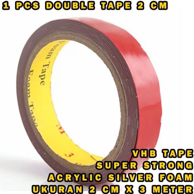

New Arrival Perekat 3M Double Tape Foam Universal 2Cm X 3Meter Kwalitas Premiun