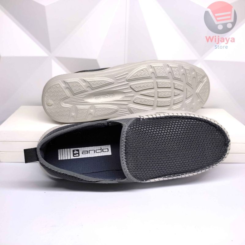 Sepatu Slip On Pria ANDO Kualitas Terbaik untuk Kebutuhan Sehari-hari BEST ROCKFIRE MONREAL