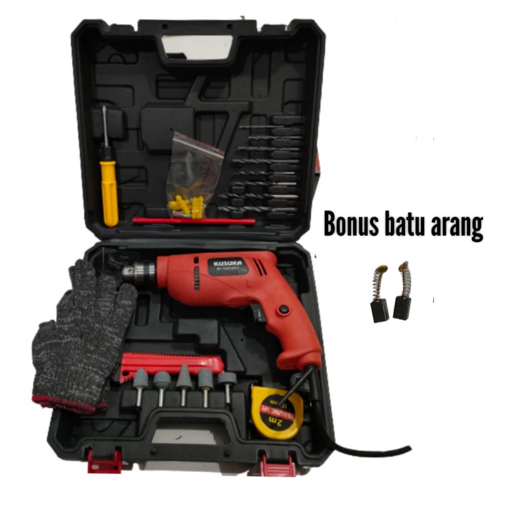 NEW Mesin Bor / Impact Drill Listrik BIRU MESIN Bor Bolak Balik LISTRIK 10mm SET FULL TEMBAGA