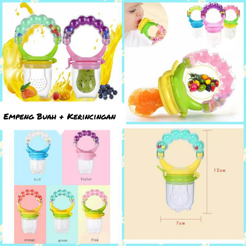 {SAP•HOME} Empeng Buah kerincingan mainan / Pacifier Fruit Sayur Bayi Gigit Makan Teether-3