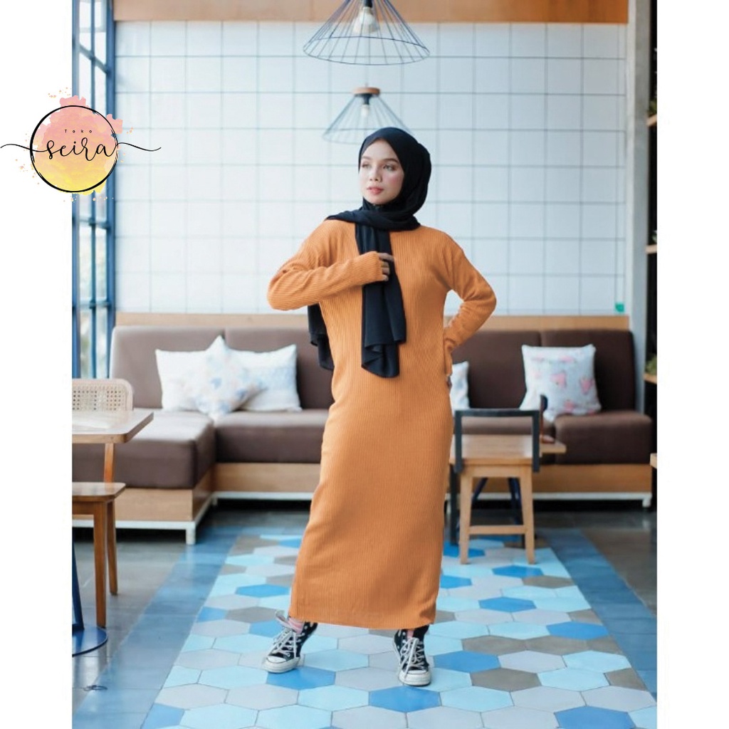 [BISA COD] Medari Long Dress / Dress Rajut / Medari Long Knit