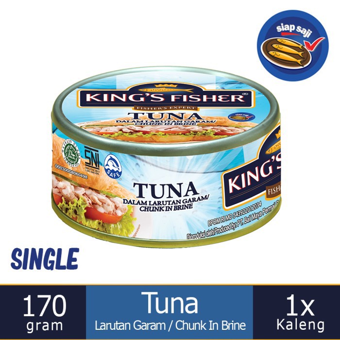 

Produk Eksklusif King's Fisher Tuna dalam Air Garam Tuna in Brine Makanan Kaleng 170 g Terlaris