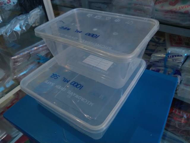 Thinwall Kotak plastik Isi 25 ukuran 1000ml rectangle wadah saji tempat makan penyimpanan