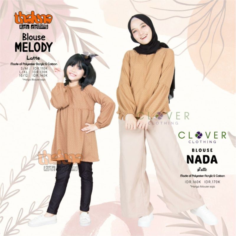 Blouse Couple Ibu dan Anak - Sweater Couple Ibu Anak - Blus Nada Dan Melody By Thaluna Clover