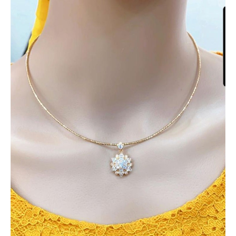 Kalung Lapis Emas Gold Kalung Premium lapis emas mata kilau bandul Zircone Anti karat Anti alergi 52