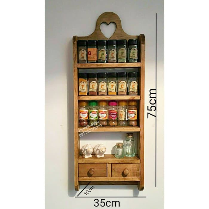 Promo Rak dapur unik minimalis, rak bumbu, rak kayu, rak dinding, termurak Diskon