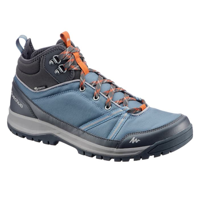 Quechua Sepatu Gunung Pria NH150 Mid Protect Blue Grey