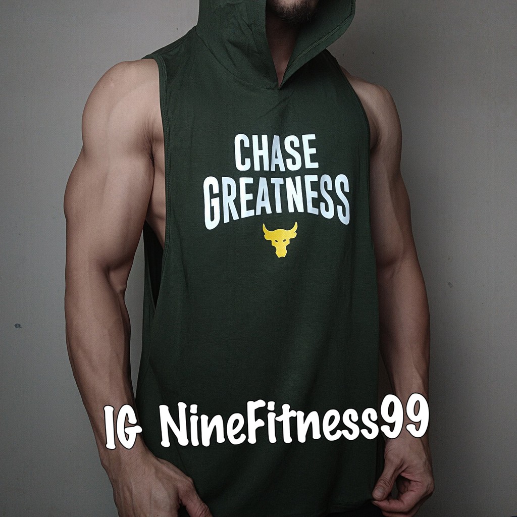 Baju Hoodie Singlet UA BULL hijau army BSS7