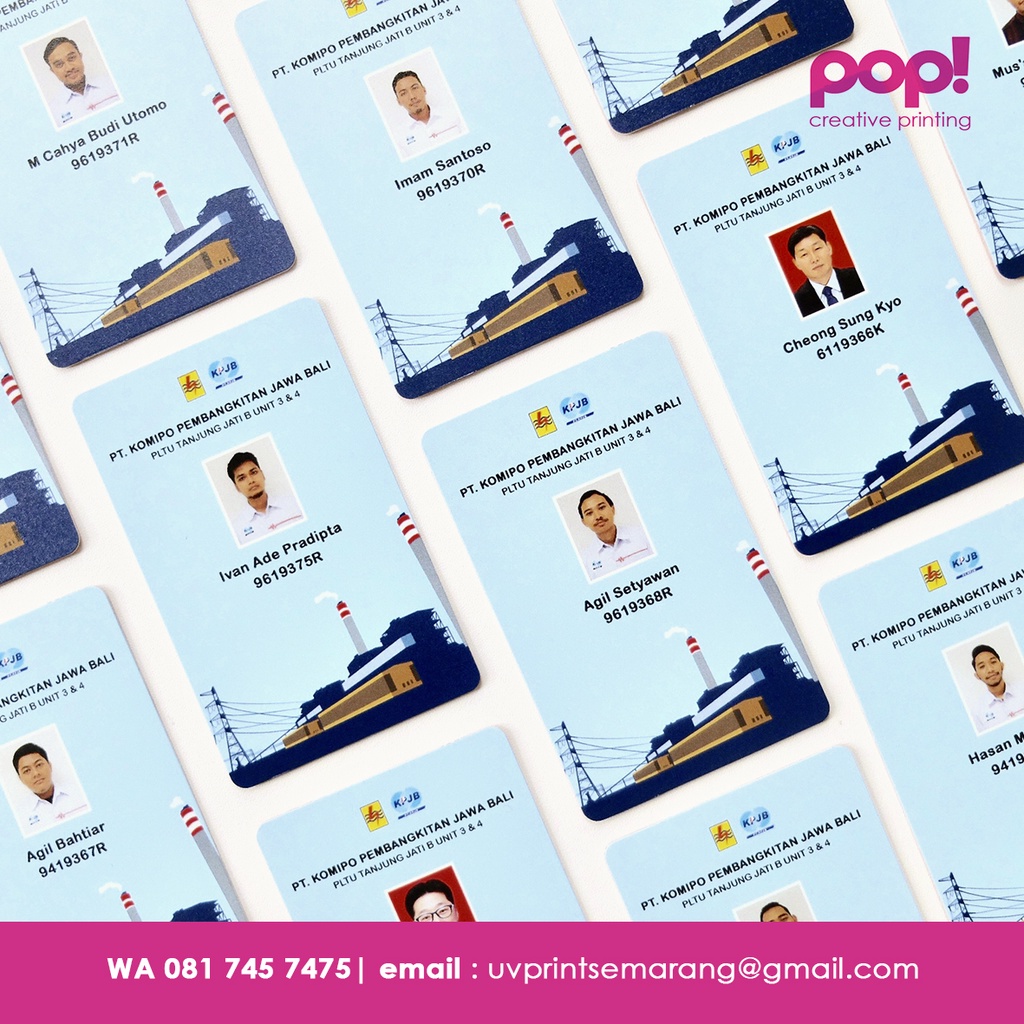 Kartu ID CARD PVC 2 sisi cetak bolak balik bisa satuan UV PRINT Member Card Komunitas Kartu Souvenir