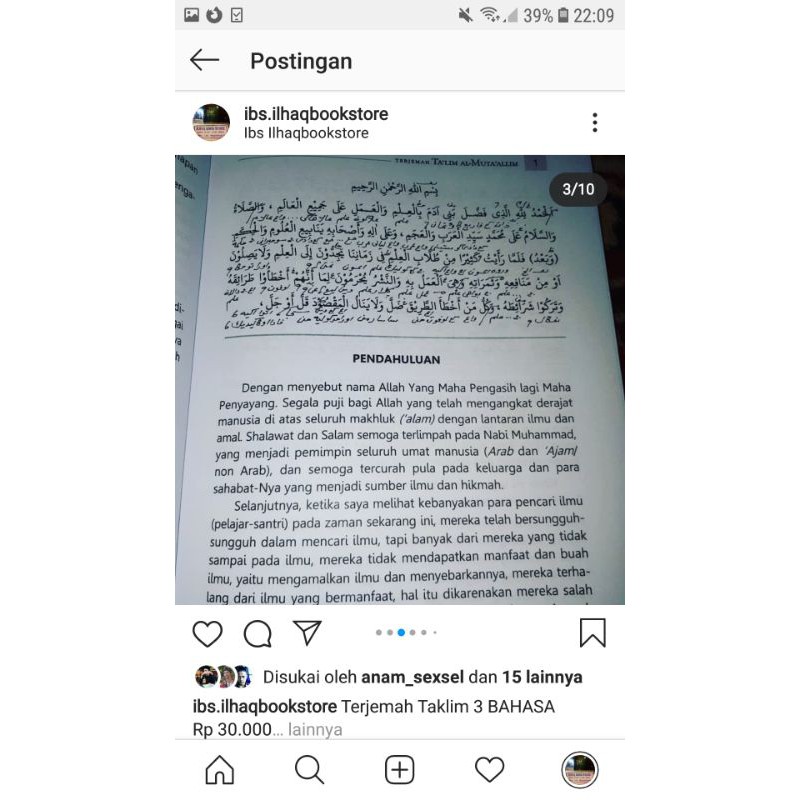 Taklim 3 bahasa terjemah lengkap makna pesantren