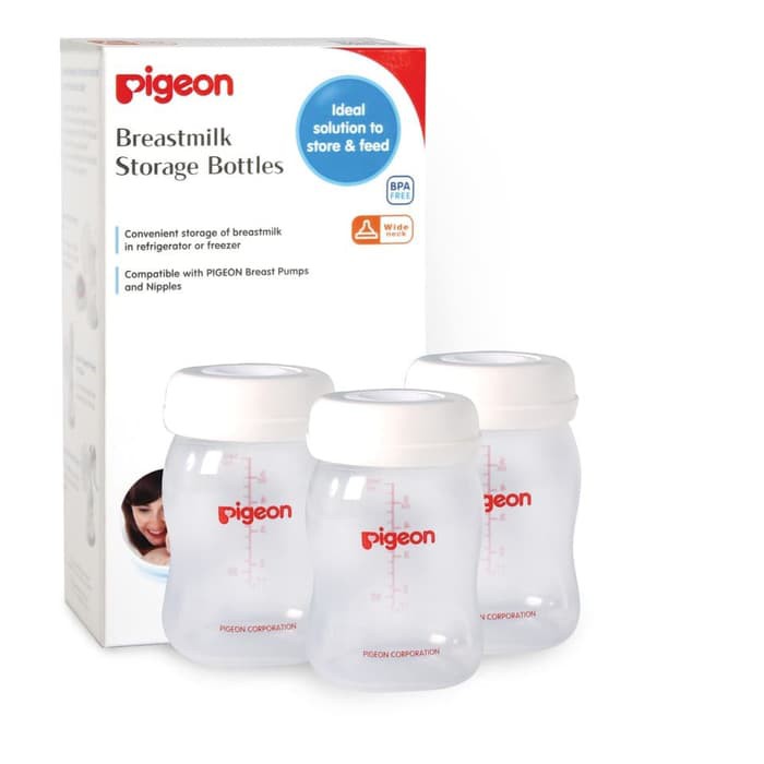 Pigeon Breast milk Storages Bottles Wide Neck / Botol Penyimpan ASI 160ml - Isi 3 pcs