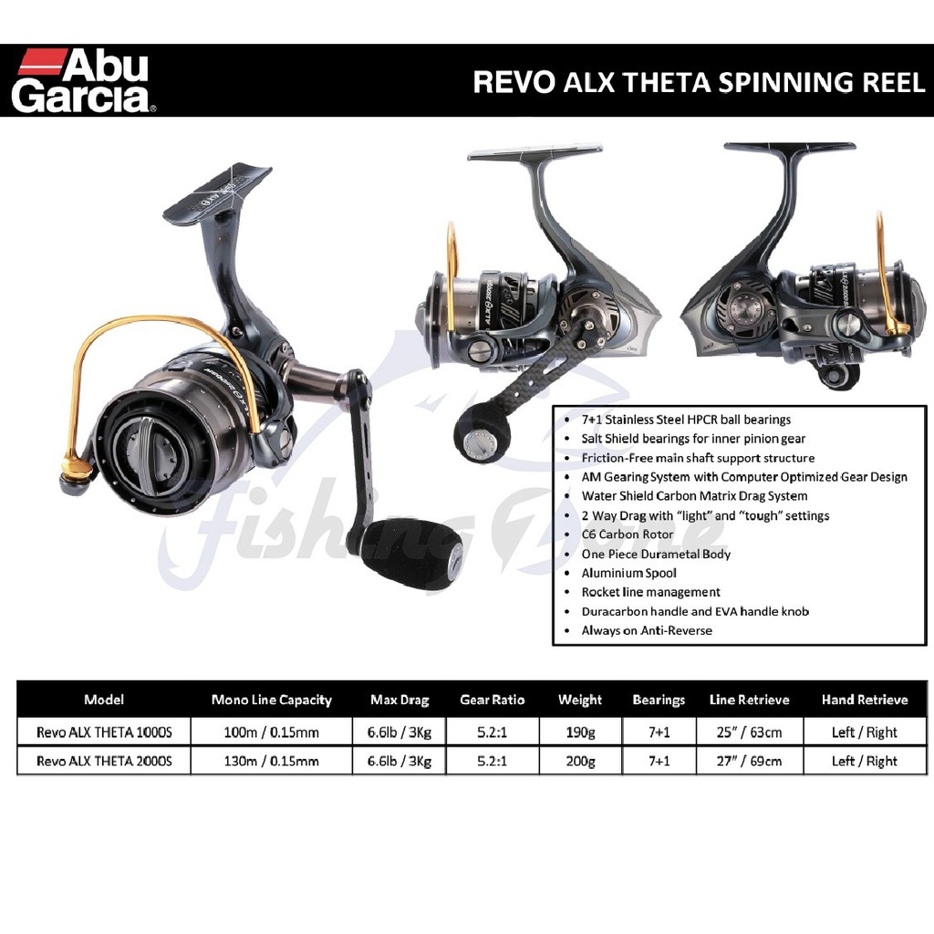 Jual Abu Garcia REVO ALX THETA Spinning Reel 1000S / 2000S - JDM
