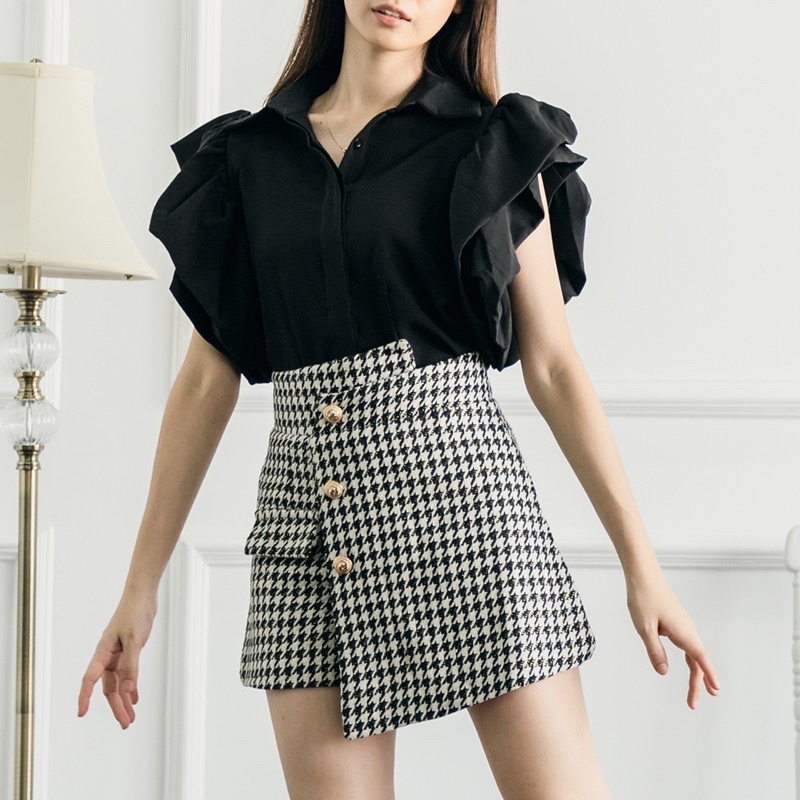 [ Keyclothingline ] Marsha Skort / Skort Tweed Wanita