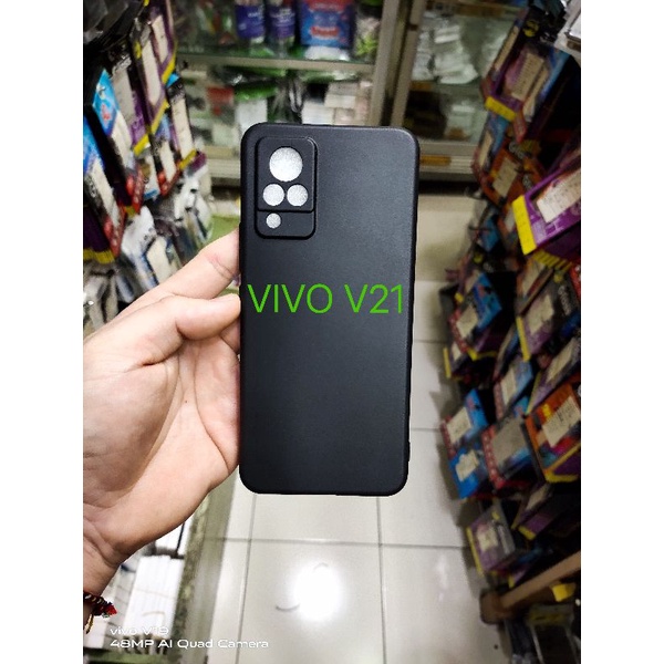 VIVO Y91 , VIVO V21 , VIVO V21E softcase silikon karet hitam mantul murah meriah