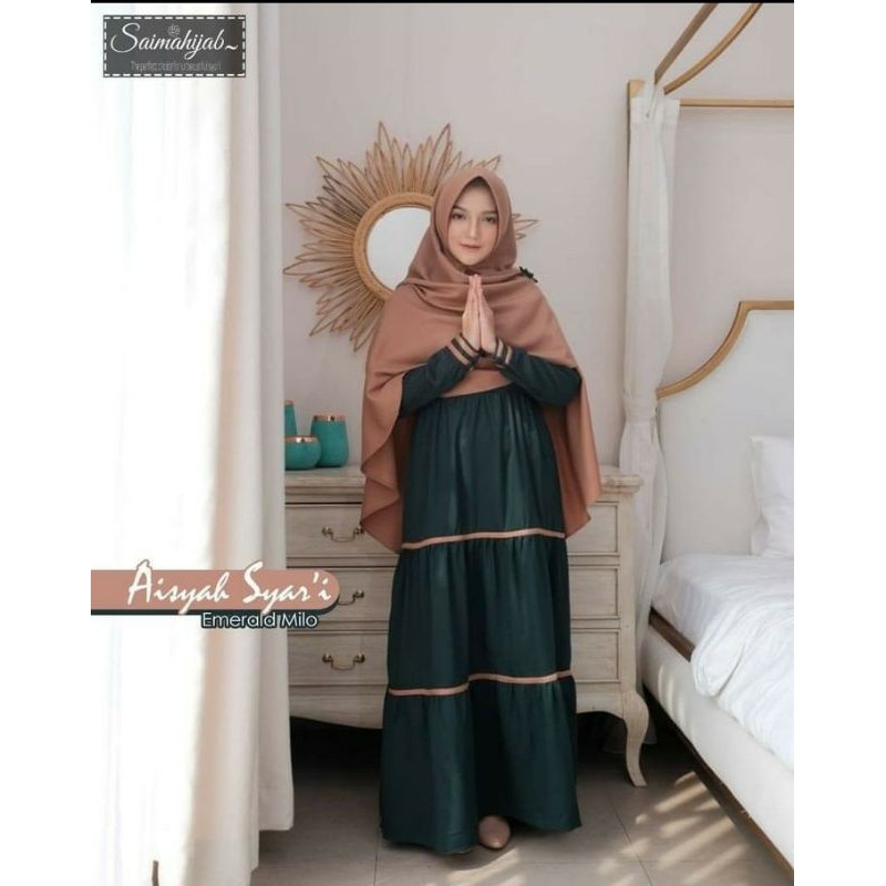 Gamis Aisyah syar'i by saima hijab/gamis saima hijab/gamis aisyah saima hijab