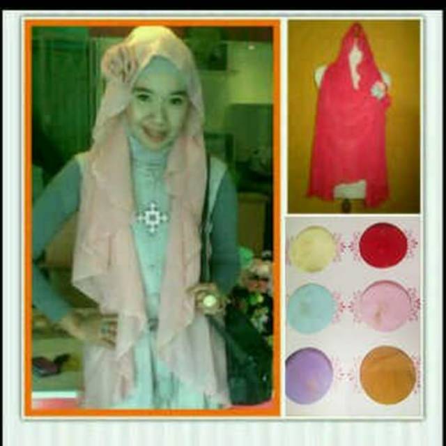 Jilbab Rompi model Hoodie ready merah