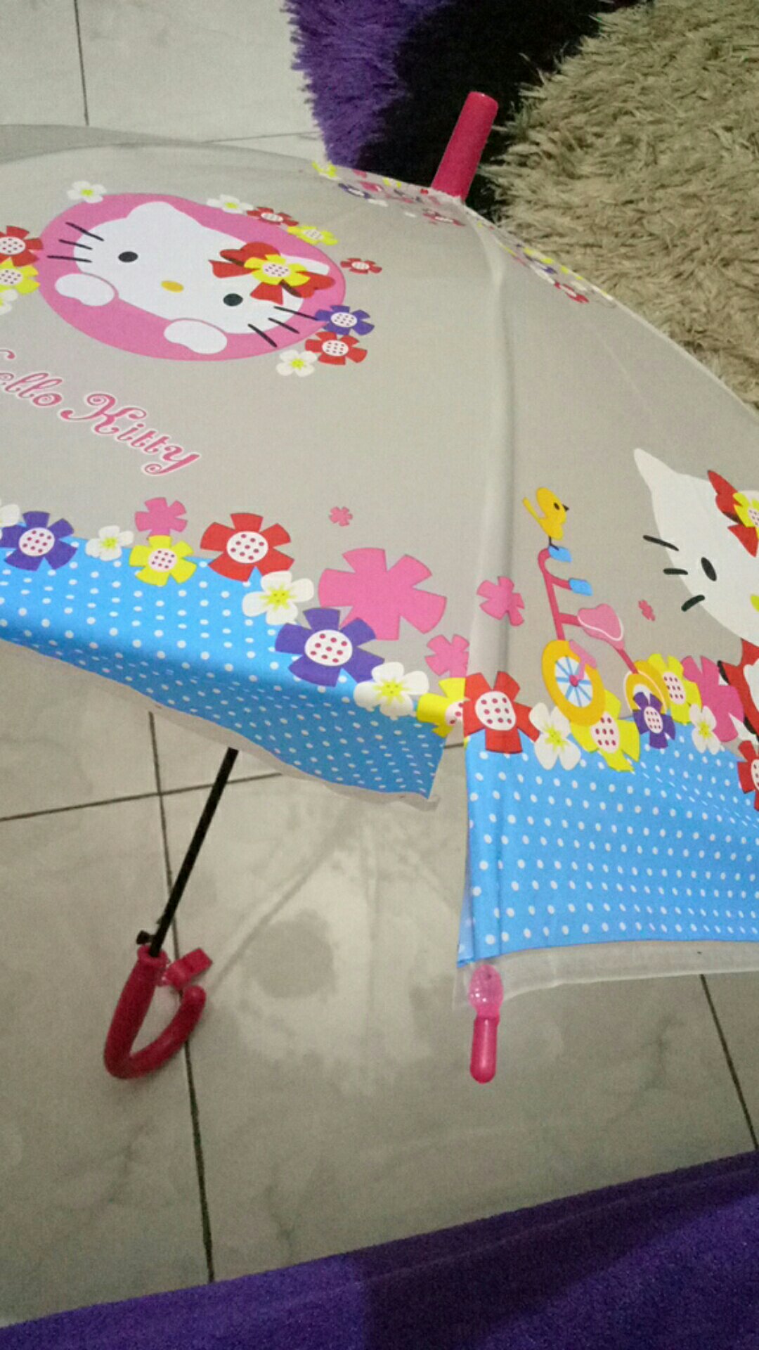 Payung Tongkat Anak Hello Kitty - 001kt Hellokitty Cantik Doff Indah