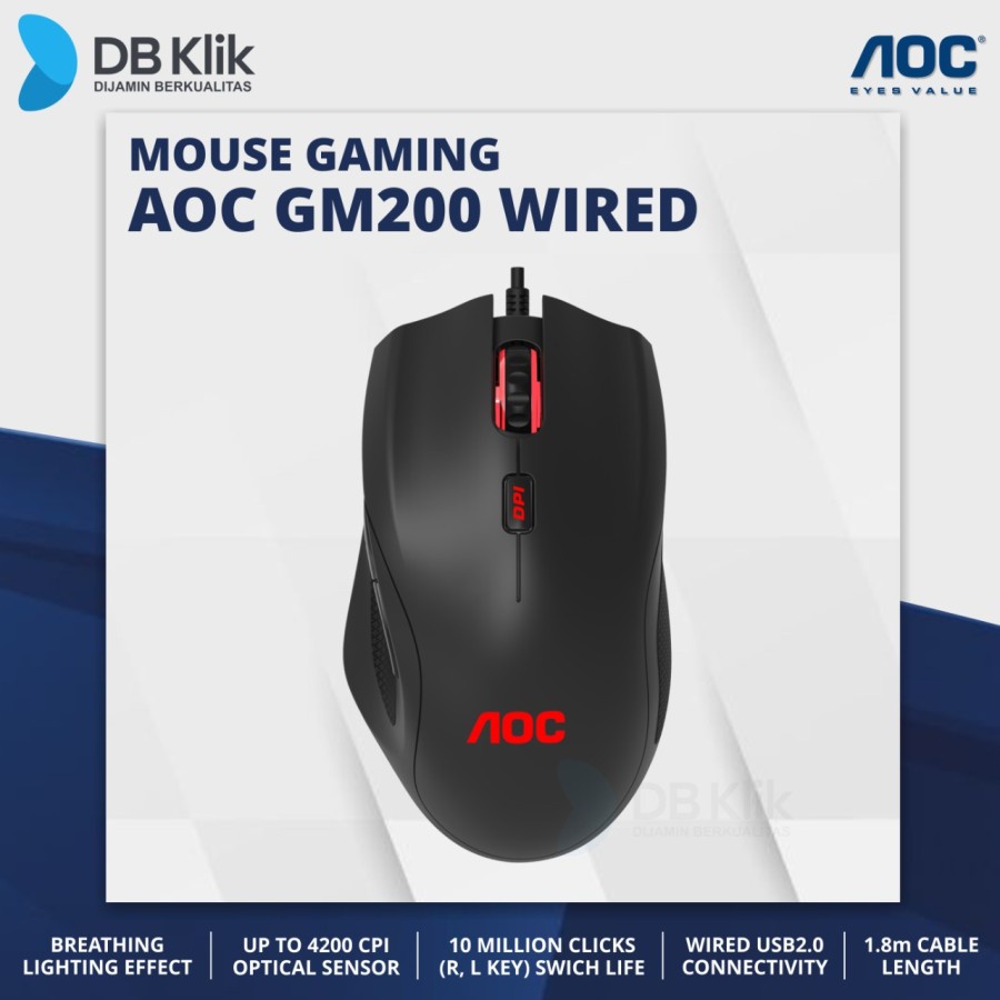 Mouse Gaming AOC GM200 Wired 4200DPI - AOC GM 200 Gaming Mouse