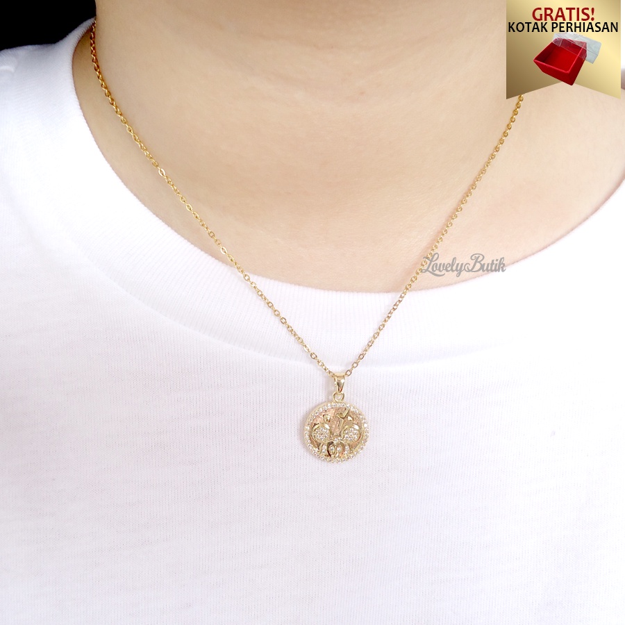 Lovelybutik - Kalung Wanita Korea Terbaru MKT New Kalung Cewek Titanium Asli Anti Karat Bonus Kotak Perhiasan