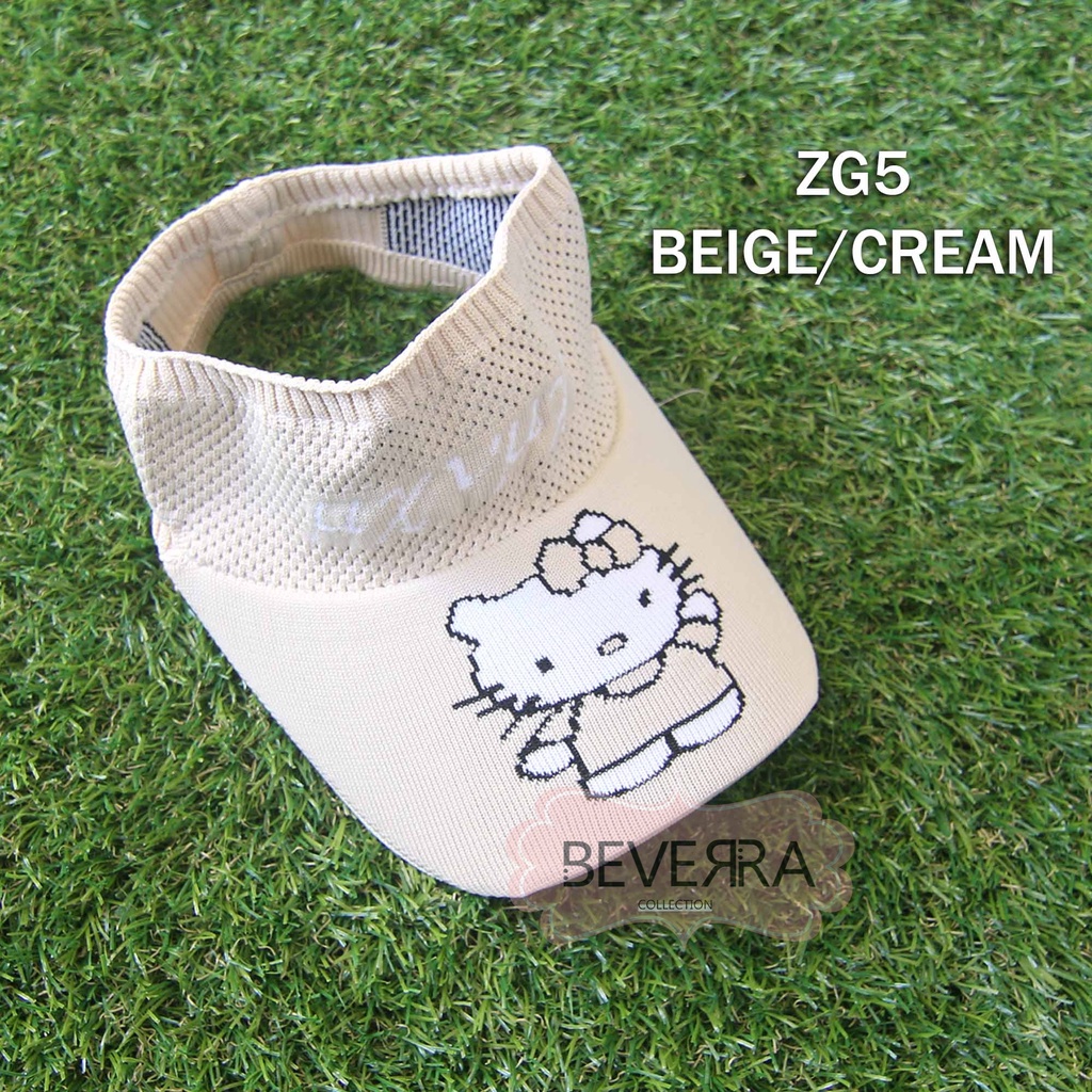 TOPI ANAK RAJUT VISOR PANTAI SUNSHADE MOTIF KARTUN BASEBALL ANTI UV ANAK KECIL LUCU LUCU - ZH-ZG5 CREAM