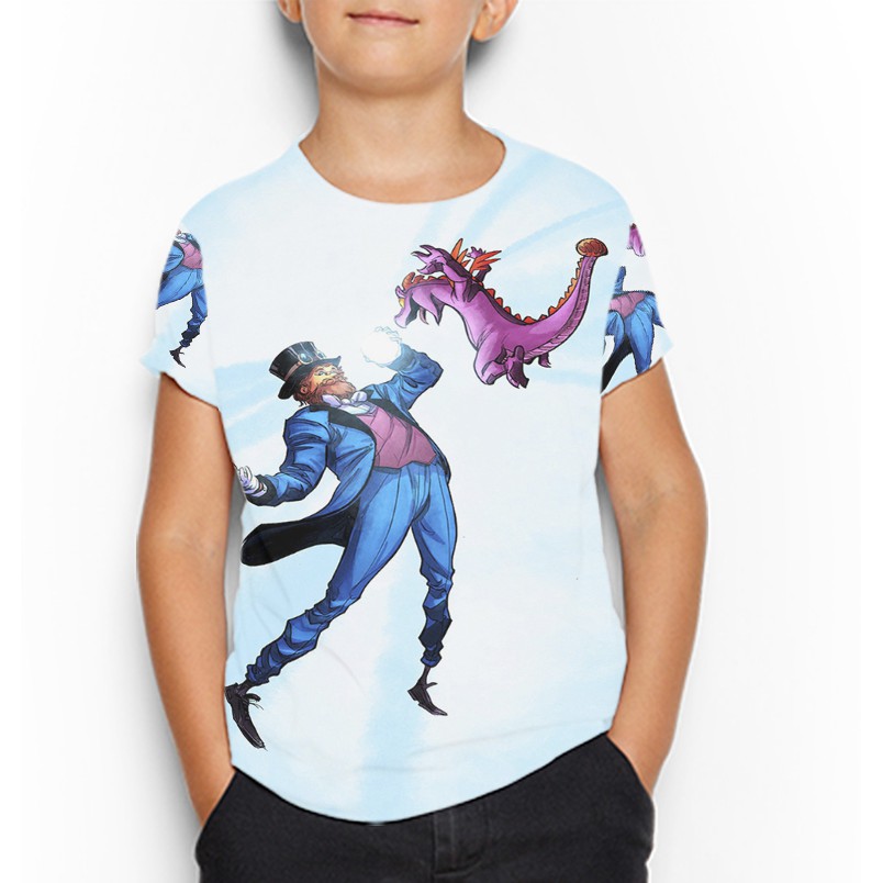 Dragons Anime Tshirt Fullprint Bahan Polyester Jersey Casual Kaos Anak Umur 3 s/d 10 Tahun