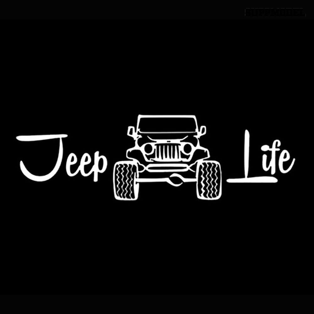 Stiker Decal Motif Tulisan Jeep Life Untuk Dekorasi Jendela / Bumper Mobil SUV / Truk