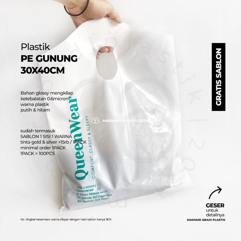 

Sablon Plastik Plong PE Gunung 30x40