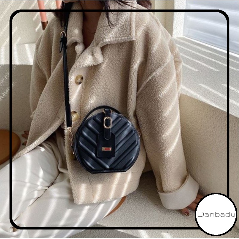 Tas Selempang Bulat Lucu Cantik Pesta Wanita Elegan Import