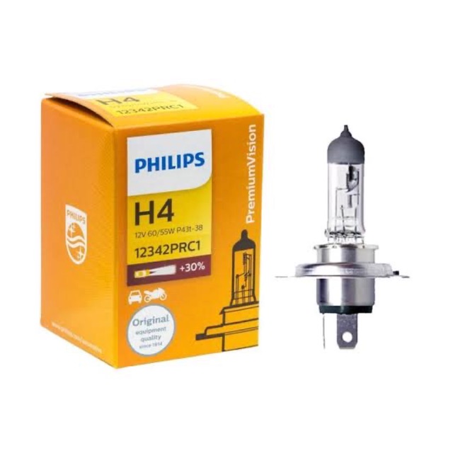 BOLA LAMPU MOBIL H4 PHILIPS 12 VOLT 55 / 60 / 90 WATT