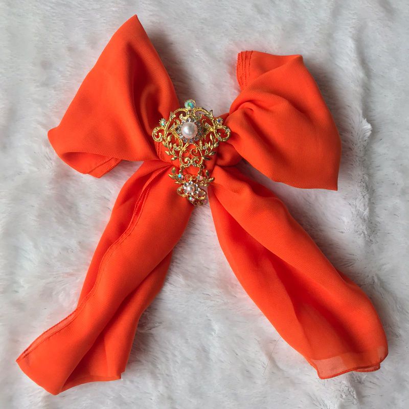 Selendang bali 2,5 meter | selendang sifon murah-Orange