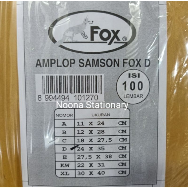 

Fox Amplop Samson Coklat D
