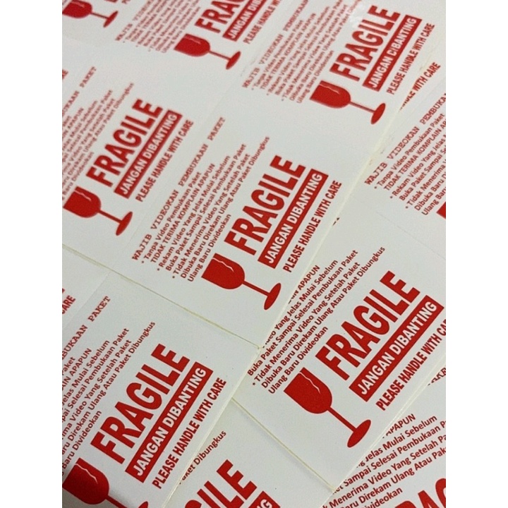 Kertas stiker fragile