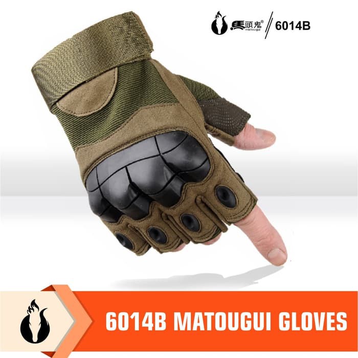 Sarung Tangan Motor Olahraga Outdoor Kulit Bludru 6014b Half Finger Tactical Gloves Shopee Indonesia