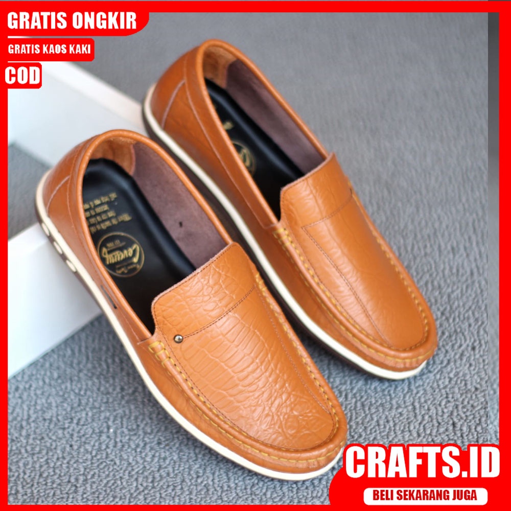 CRAFTS - Sepatu Formal Pria Sepatu Pria Casual Pantofel Kerja Kulit Asli