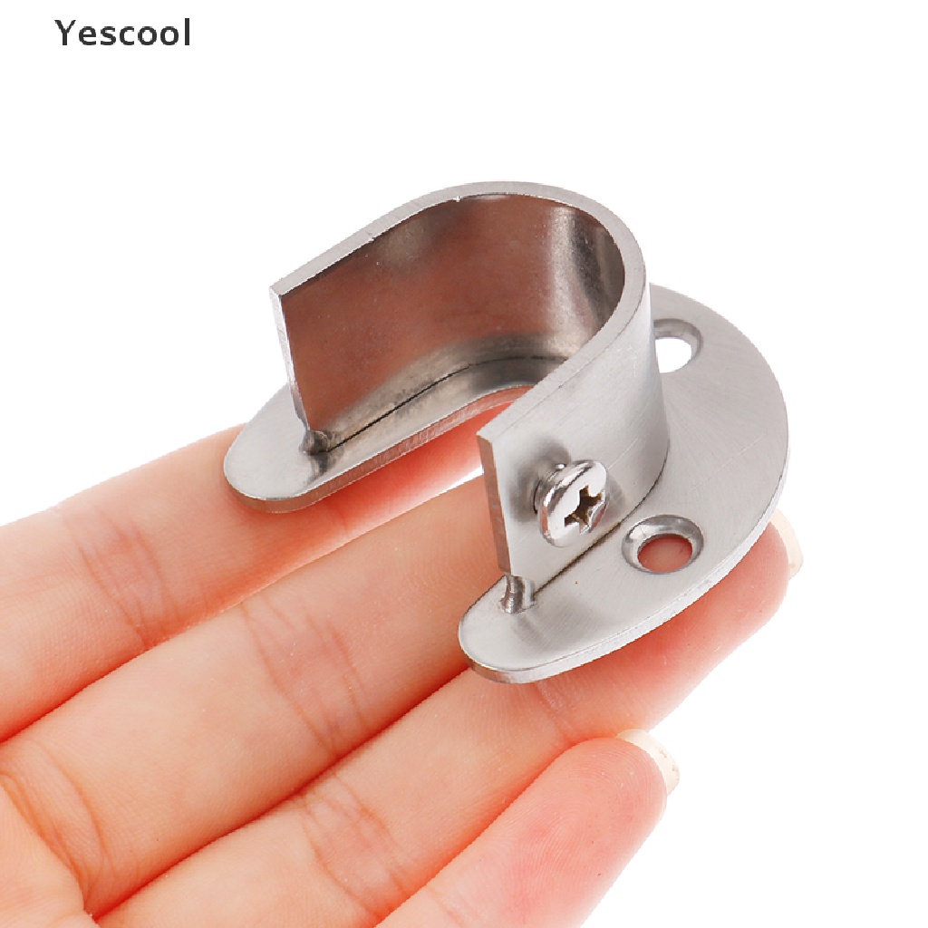 Yescool Holder / Dudukan Tiang Gantungan Baju Bahan Stainless Steel Ukuran 19 / 22 / 25 / 32mm