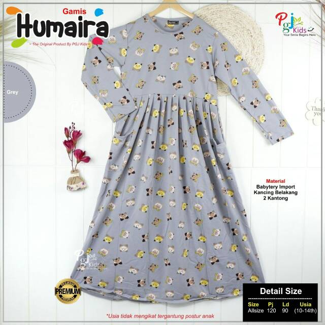GAMIS ANAK HUMAIRA ORI PGJ KIDS