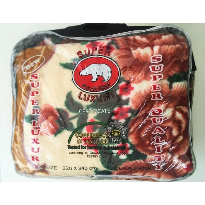 SELIMUT BULU POLAR 220X240 HALUS DAN TEBAL MOTIF BUNGA