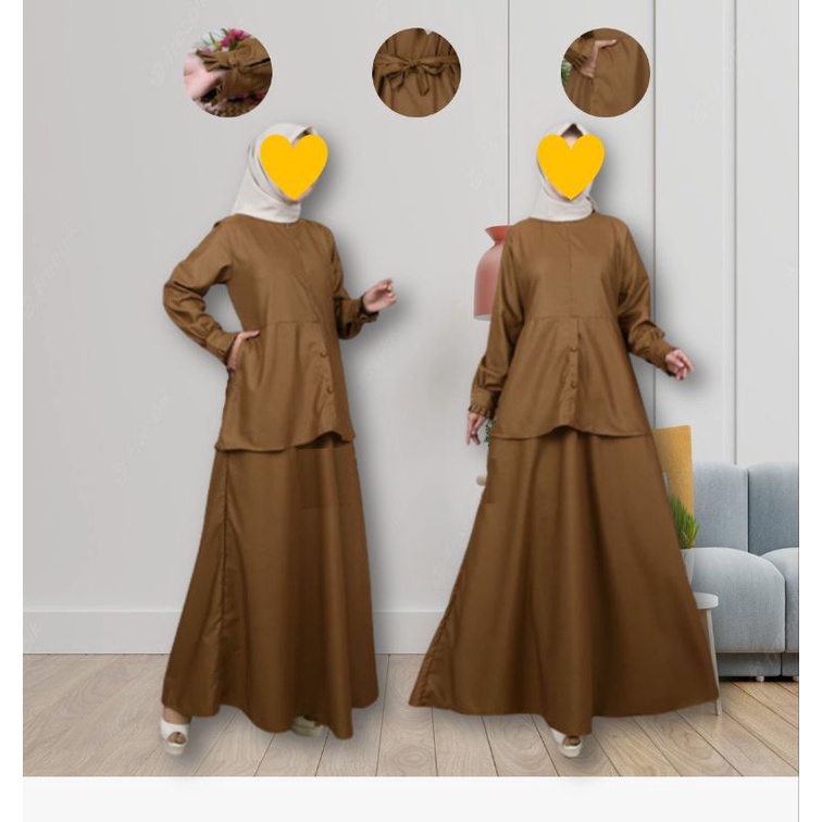 gamis pns atas bawah gratis masker/ gamis pemda /pns rok dan atasan/gamis pns toyobo