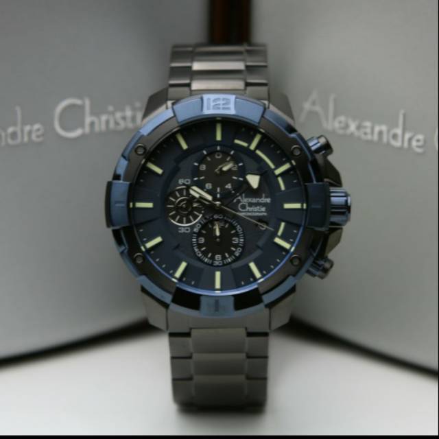 ALEXANDRE CHRISTIE AC6551 BLACK BLUE PRIA.ORIGINAL GARANSI RESMI 1 TAHUN