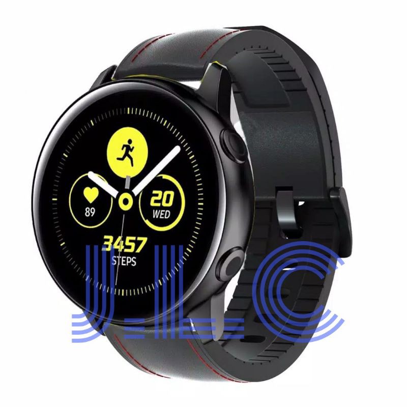 Strap Kulit Leather Rubber Silicone Watch Band Samsung Galaxy Watch Active 1 SM R500 Tali Jam Acc