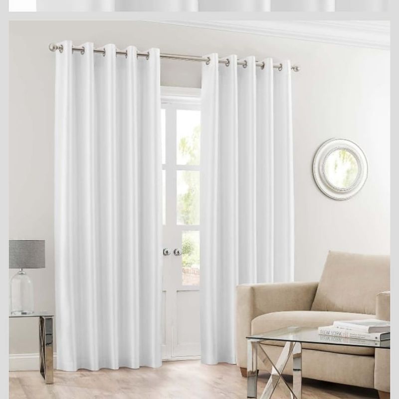 gorden blackout polos tebal putih dan hitam