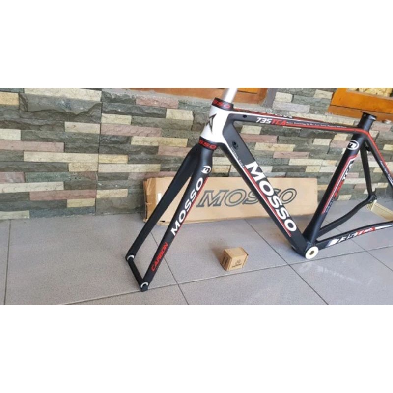 Frame MOSSO 735TCA include headset. roadbike 735 TCA fork carbon internal cable sepeda balap road bike bahan material alloy alumunium super light