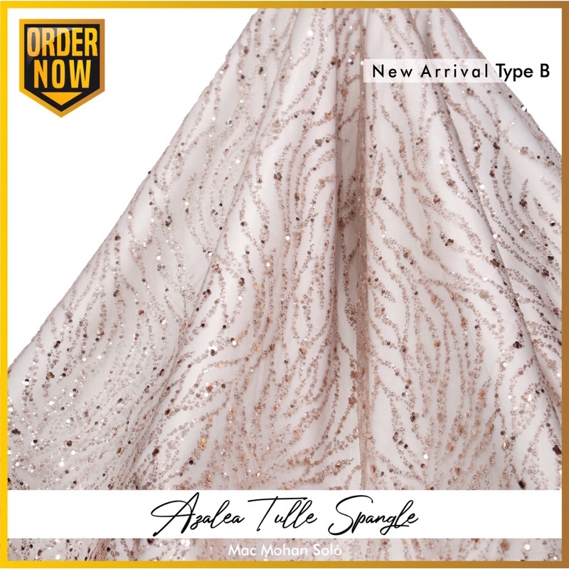 [NEW ARRIVAL] AZALEA TULLE SPANGLE PREMIUM TILE PAYET BEADING TERBARU TULE GOWN DRESS KEBAYA BORDIR PAYET IMPORT PER 0.5M BY MACMOHAN