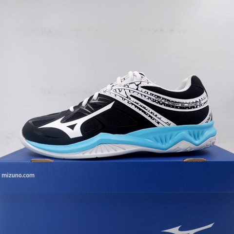 Sepatu Volley Mizuno Thunder Blade 2 Black White Blue V1GA197025 Original BNIB