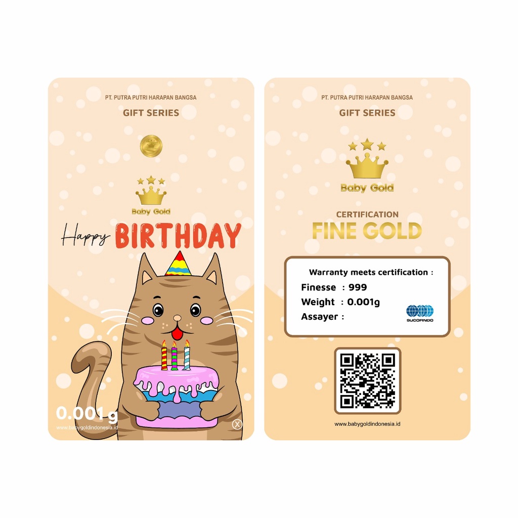 baby gold 0,005gr emas minigold bisa tukar antam-hbd kucing